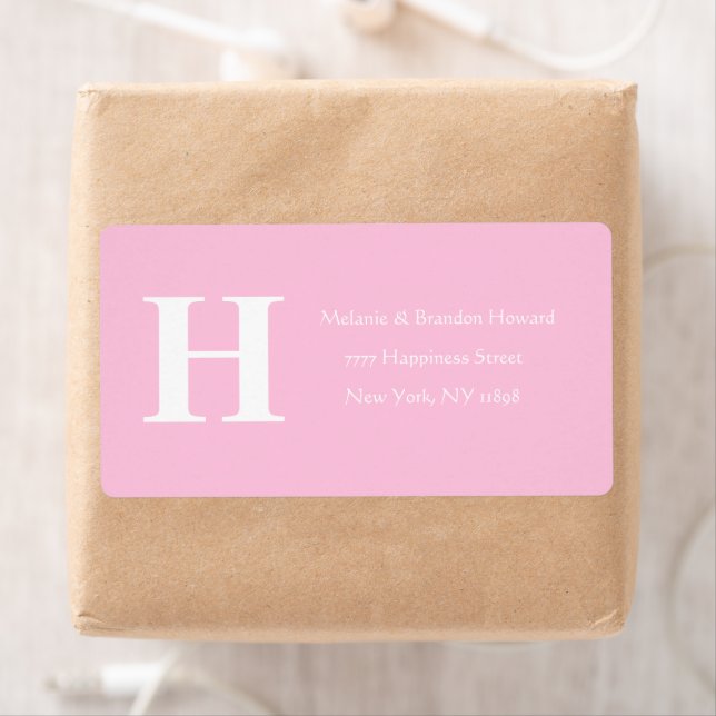 Simple Elegant Pink Monogram Initial return (Insitu)
