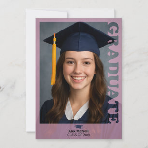 Simple Elegant Pink Photo Template Graduation