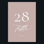 Simple Elegant Pink Taupe Calligraphy Wedding Table Number<br><div class="desc">Modern and impressive - Part of a collection - Please contact me if you need any help or additional designs</div>