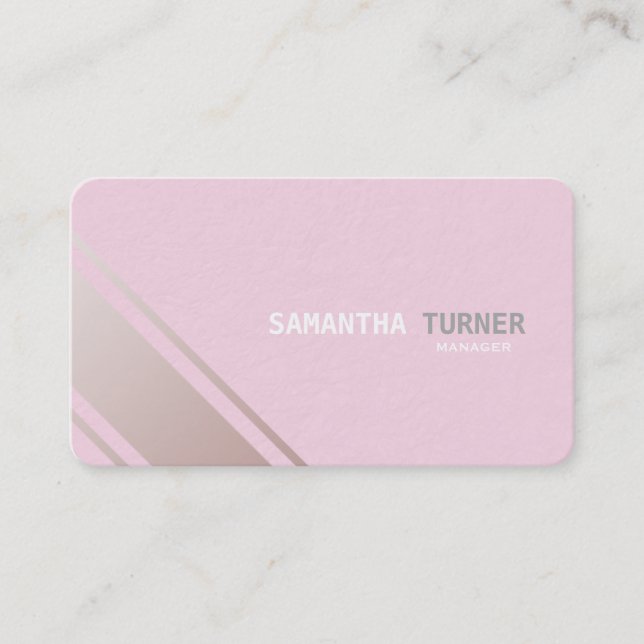 Simple Elegant Pink Textured Professional Custom Business Card (Front)