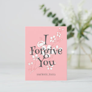 simple elegant pink valentine, Forgive Friends Card