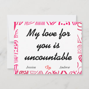 simple elegant pink valentine, Sweet for Couple Card