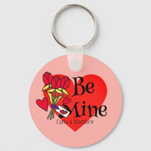 simple elegant pink valentine, Sweet for Crush Key Ring