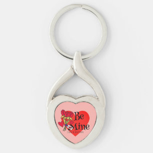 simple elegant pink valentine, Sweet for Crush Key Ring