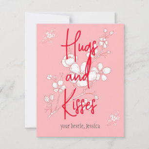 simple elegant pink valentine, Sweet for Friends Card