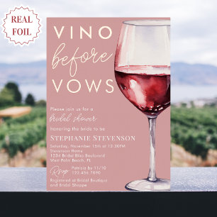 Simple Elegant Pink Vino Before Vows Bridal Shower