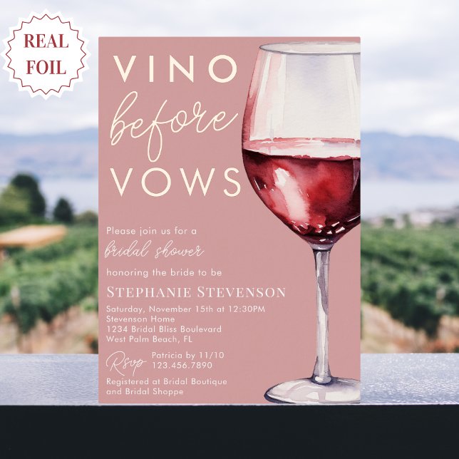 Simple Elegant Pink Vino Before Vows Bridal Shower (Creator Uploaded)