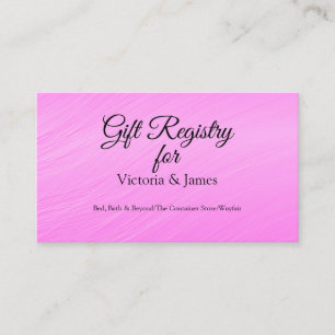 Simple Elegant Pink Wedding Gift Registry Enclosure Card