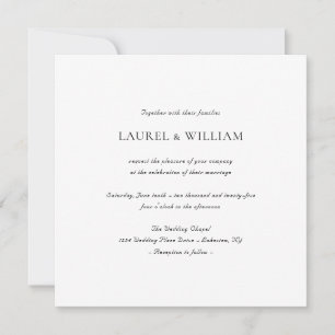 Simple Elegant Plum Square Wedding Invitation