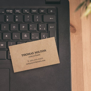 Simple Elegant Printed Kraft Paper Consultant Business Card