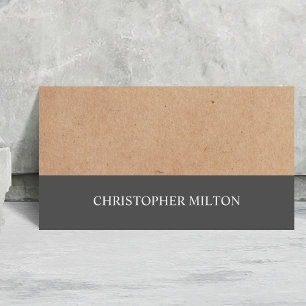 Simple Elegant PRINTED Kraft Paper Consultant Business Card