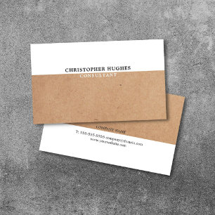 Simple Elegant PRINTED Kraft White Consultant Business Card