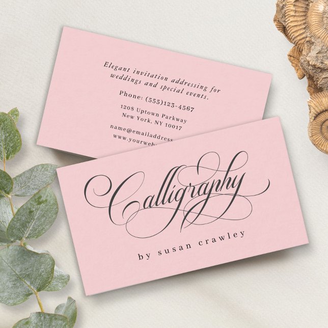 Simple Elegant Professional Calligrapher Services Business Card (Creator Uploaded)