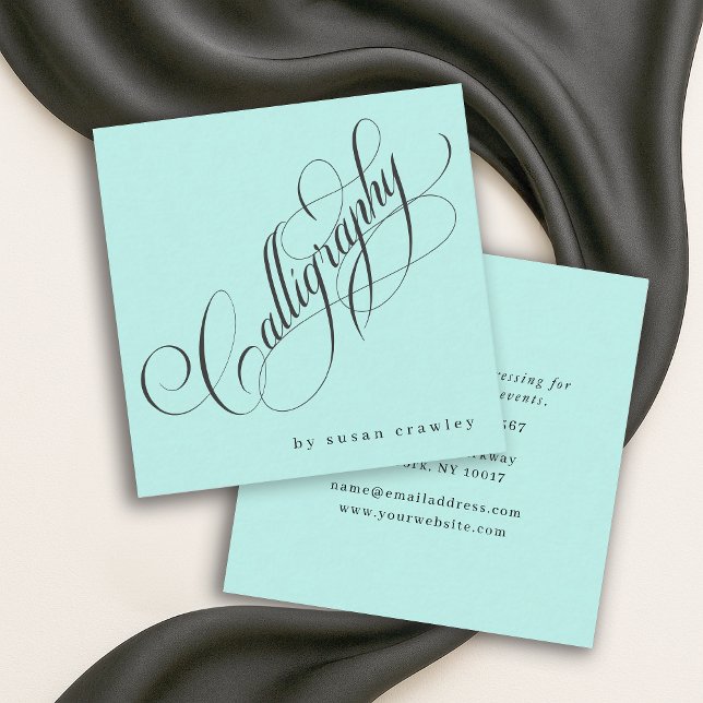 Simple Elegant Professional Calligrapher Services Square Business Card (Creator Uploaded)
