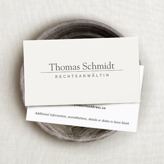 Simple Elegant Professional Cream Business Card (Creator Uploaded)