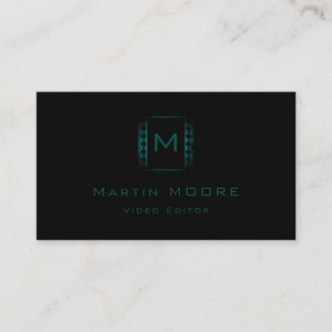 Simple elegant professional dark style cover business card