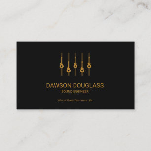 Simple Elegant Professional Gold Equalizer Panel Business Card