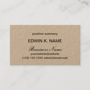 Simple Elegant Professional Kraft Business Cards