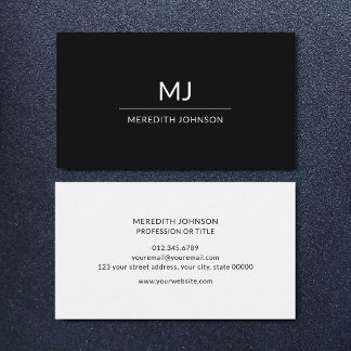 Simple Elegant Professional Monogram Minimalist Business Card