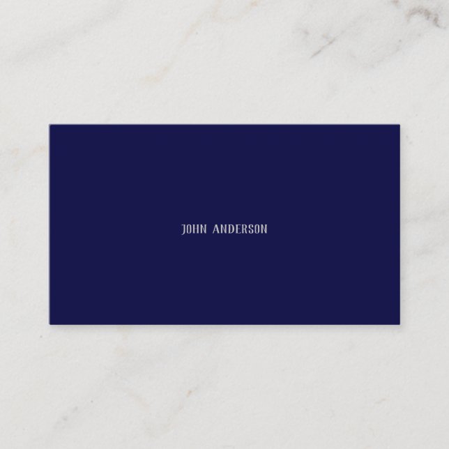 Simple Elegant Professional Navy Blue Business Card (Front)