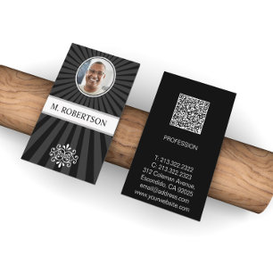 Simple Elegant Professional Photo QR Code  Business Card