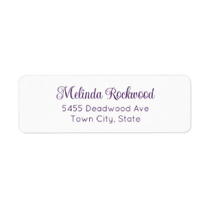 Simple & Elegant Purple 2-Line Return Address