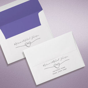 Simple Elegant Purple Wedding Envelope