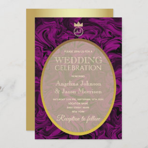 Simple Elegant Purple Wedding Invitation