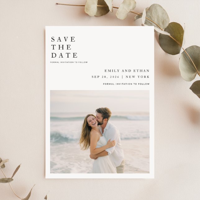 Simple Elegant QR Code Wedding Photo Save The Date (Creator Uploaded)