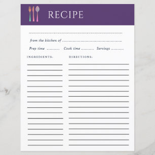 simple elegant recipe card