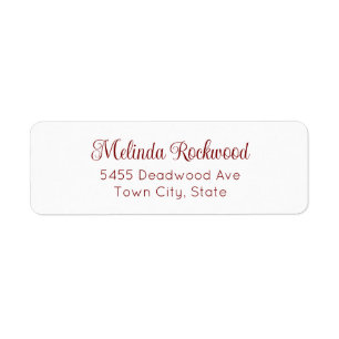 Simple & Elegant Red 2-Line Return Address