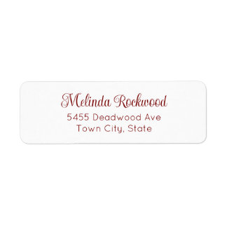 Simple & Elegant Red 2-Line Return Address
