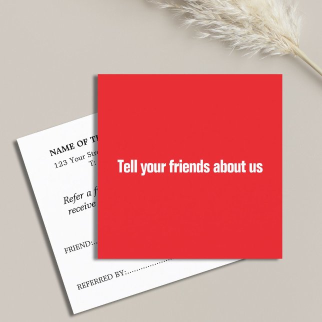 Simple Elegant Red and White Referral Card (Creator Uploaded)
