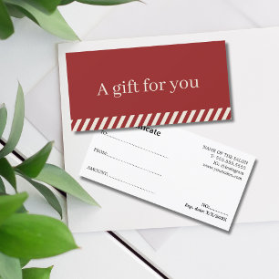 Simple Elegant Red Beige Striped Holiday