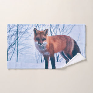 Simple Elegant Red Fox Artwork   Towel Set