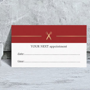 Simple Elegant Red Hair Stylist Appointment Card