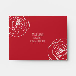 Simple & Elegant Red Roses, Response Envelope