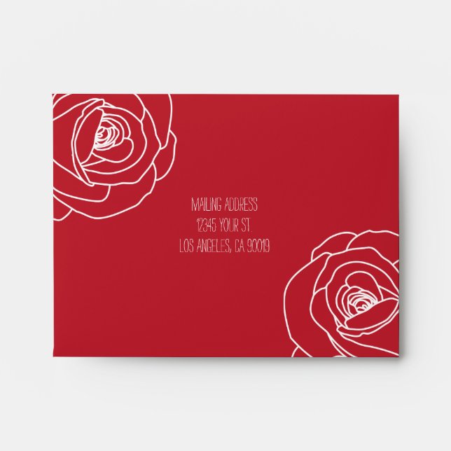 Simple & Elegant Red Roses, Response Envelope (Front)