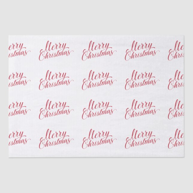 Simple Elegant Red Script Modern Christmas Tissue Paper (Front)
