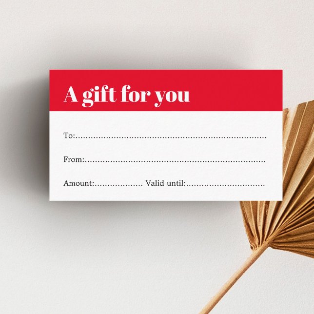 Simple Elegant Red White Beauty Gift Certificate (Creator Uploaded)