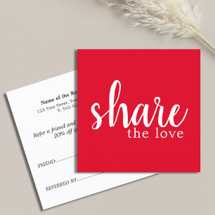 Simple Elegant Red White Beauty Referral Card