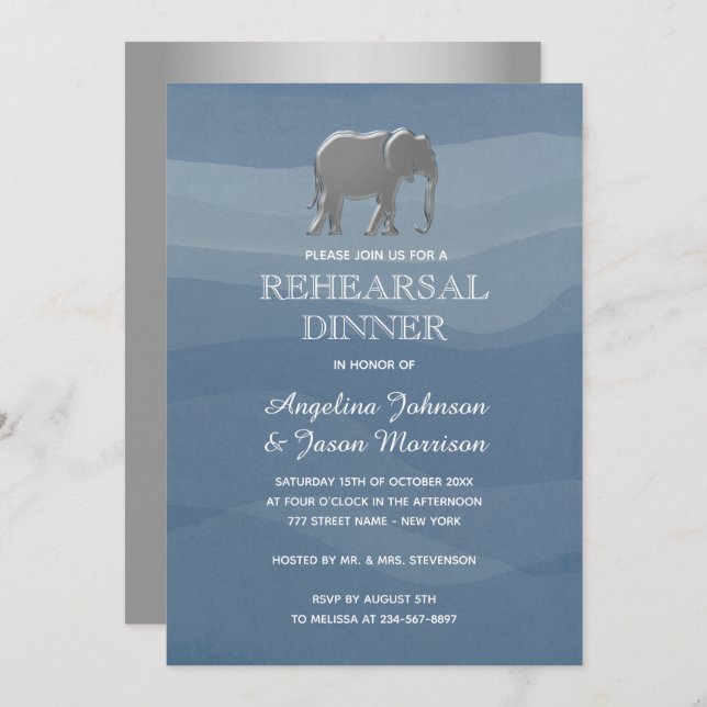 Simple Elegant Rehearsal Dinner Invitation (Front/Back)