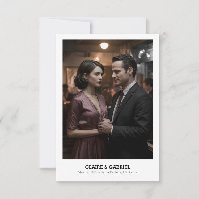 Simple Elegant Religious Text, Photo Save The Date (Front)