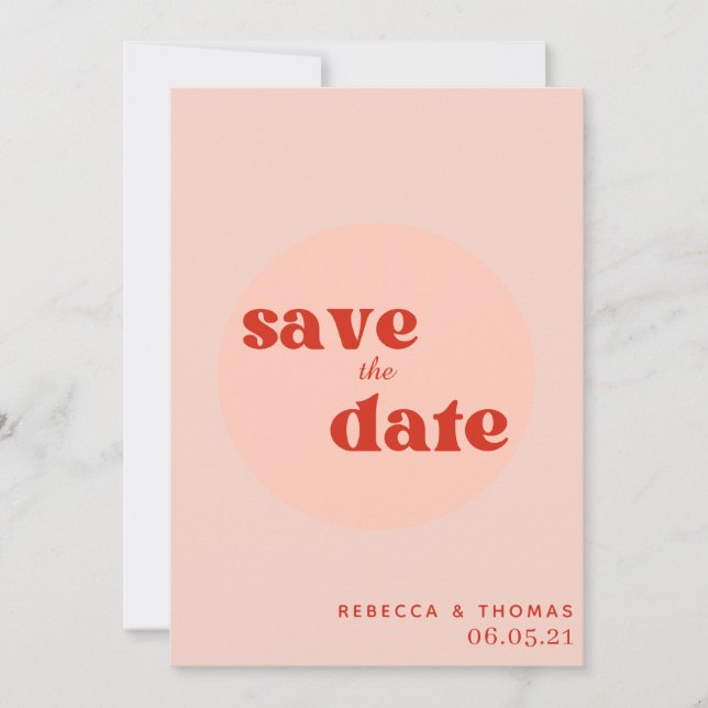 simple elegant retro non photo save the date (Front)