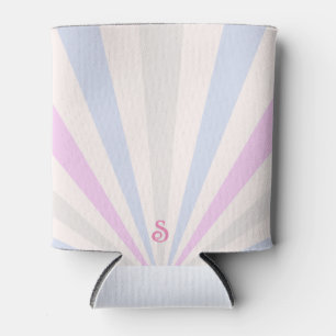 Simple Elegant Retro Sunshine Monogram Can Cooler