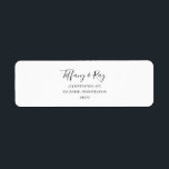 Simple Elegant Return Address Label<br><div class="desc">This simple elegant return address label is perfect for your modern minimalist black and white wedding. The design features minimal contemporary font accompanied by formal calligraphy. Keep it as is,  or choose to personalise it with your own artwork or photos!</div>