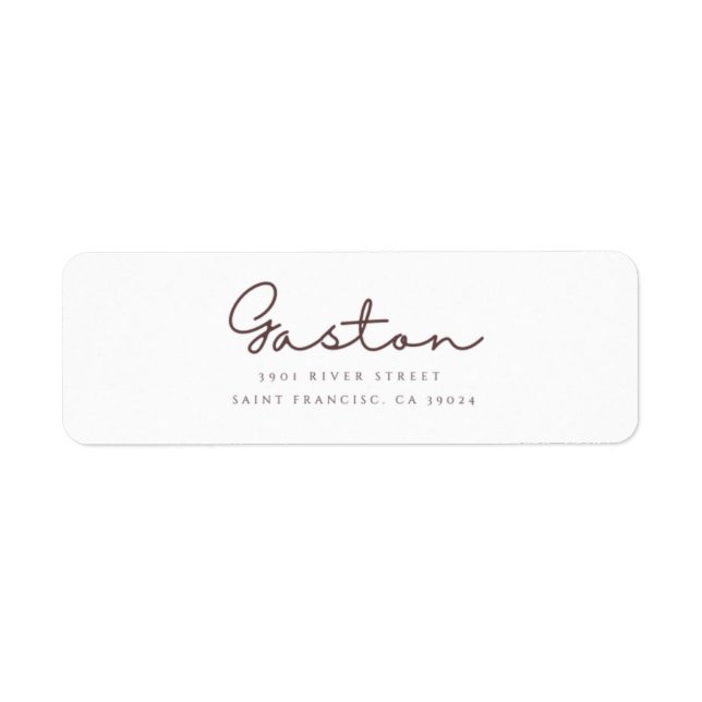 Simple elegant return adress label (Front)
