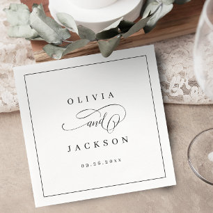Simple elegant romantic script wedding napkins