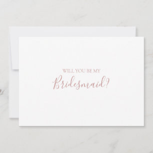 Simple Elegant Rose Gold Bridesmaid Proposal Card