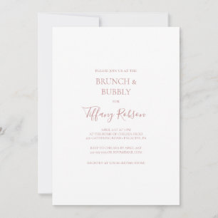Simple Elegant Rose Gold Brunch and Bubbly Shower Invitation